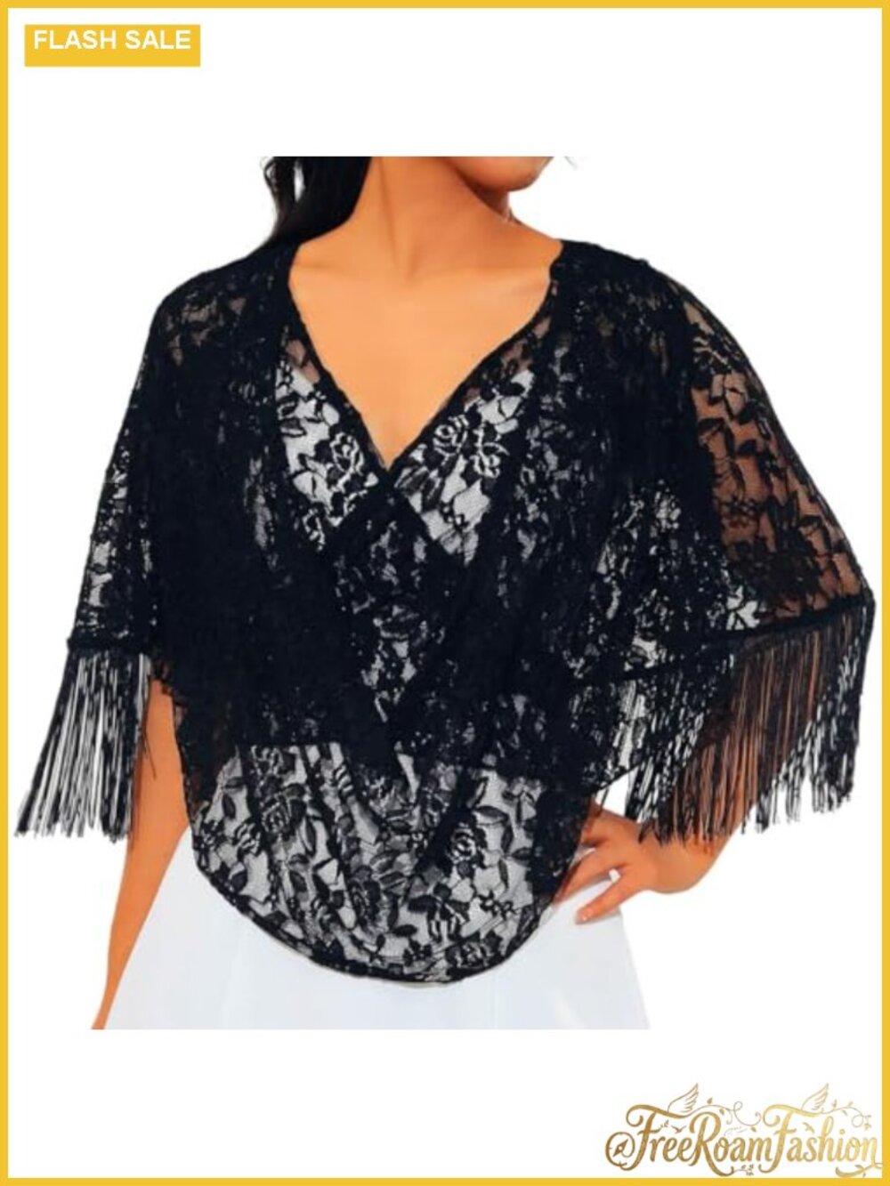 Fringe Floral Evening Wrap Shawl for Wedding Prom Formal Dresses